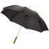 23" Lisa-sateenvarjo puukahvalla, automaattisesti avautuva, musta liikelahja logopainatuksella